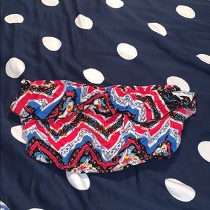 Ruffled Patterned Bandeau
